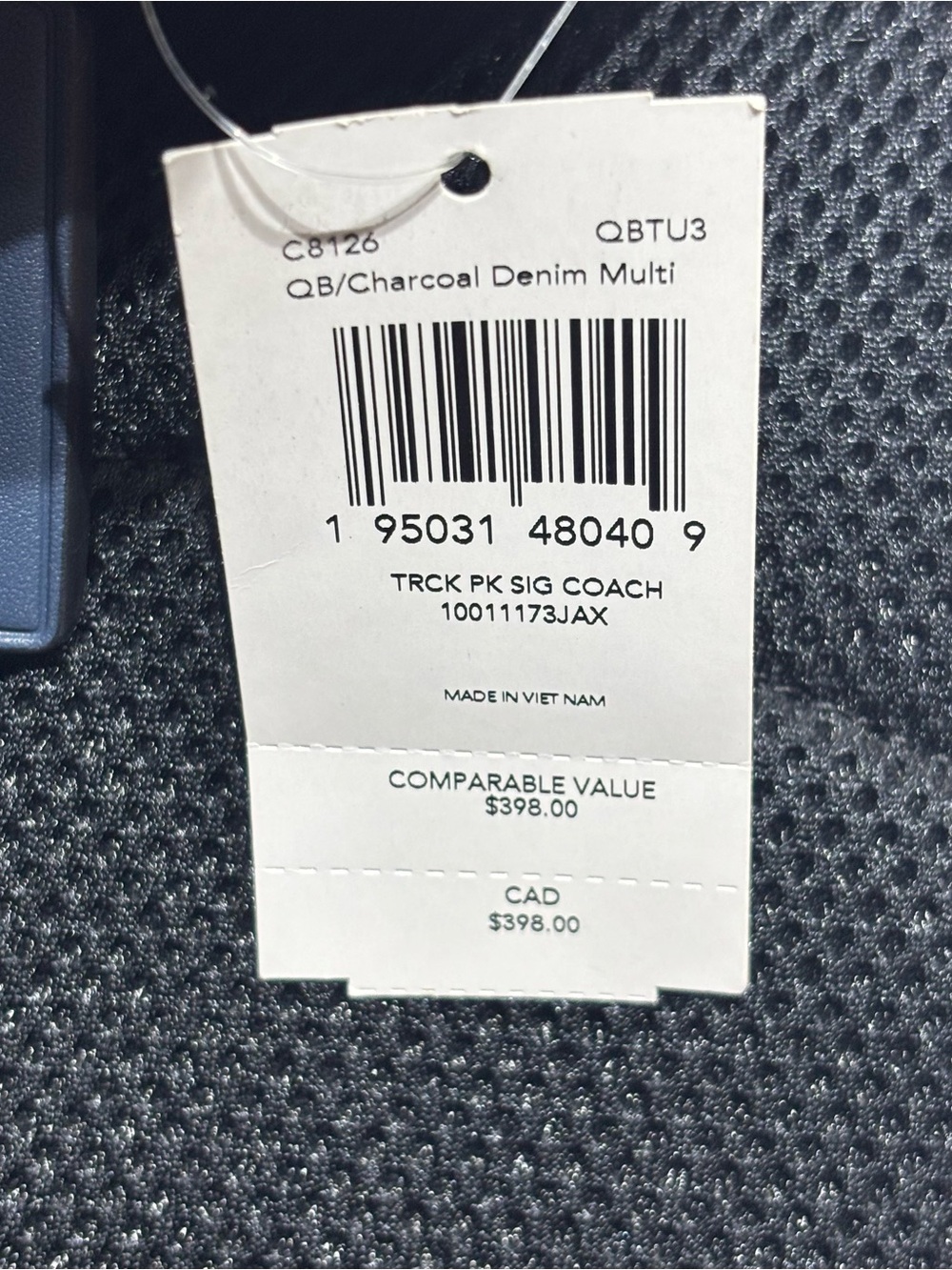 Coach Track Pack In Colorblock Signature Canvas C8126 Charcoal Denim Blue Pink - Picture 10 of 16